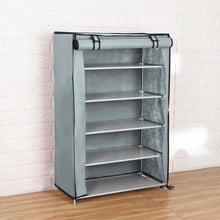 Load image into Gallery viewer, Non Woven Fabric Shoe Shelf Multiple Sizes Gray Wine Coffee Shoes Rack Alloy Enclosed Dust Proof Waterproof Home Storage Holder