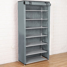 Load image into Gallery viewer, Non Woven Fabric Shoe Shelf Multiple Sizes Gray Wine Coffee Shoes Rack Alloy Enclosed Dust Proof Waterproof Home Storage Holder