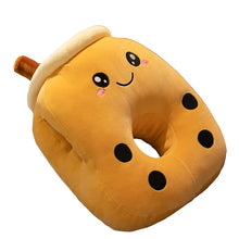 Load image into Gallery viewer, Cute Soft Cartoon Bubble Tea Cup Nap Pillow Plush Toys Stuffed Fruits Drink Pillow Tube Adorable Back Cushion Funny Boba Food