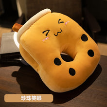 Load image into Gallery viewer, Cute Soft Cartoon Bubble Tea Cup Nap Pillow Plush Toys Stuffed Fruits Drink Pillow Tube Adorable Back Cushion Funny Boba Food
