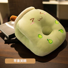Load image into Gallery viewer, Cute Soft Cartoon Bubble Tea Cup Nap Pillow Plush Toys Stuffed Fruits Drink Pillow Tube Adorable Back Cushion Funny Boba Food