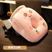 Load image into Gallery viewer, Cute Soft Cartoon Bubble Tea Cup Nap Pillow Plush Toys Stuffed Fruits Drink Pillow Tube Adorable Back Cushion Funny Boba Food
