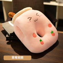 Load image into Gallery viewer, Cute Soft Cartoon Bubble Tea Cup Nap Pillow Plush Toys Stuffed Fruits Drink Pillow Tube Adorable Back Cushion Funny Boba Food