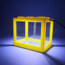 Load image into Gallery viewer, USB Mini Fish Tank Betta Mini Aquarium with LED Light Creative Building block home office Tea Table decoration Fish Feeding box