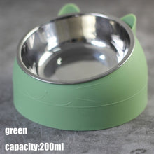 Load image into Gallery viewer, Cute Dog And Cat Bowl To Protect The Cervical Spine 15 Degree Oblique Mouth Pet Stainless Steel Food Bowl For Cat Supplies