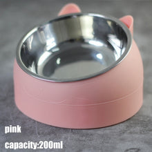 Load image into Gallery viewer, Cute Dog And Cat Bowl To Protect The Cervical Spine 15 Degree Oblique Mouth Pet Stainless Steel Food Bowl For Cat Supplies