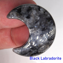 Load image into Gallery viewer, 30MM Moon Shaped Statue Natural Crystal Stone Colorfull Mascot Meditation Healing Reiki Gemstone Gift Collection and Home Decor