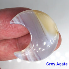 Load image into Gallery viewer, 30MM Moon Shaped Statue Natural Crystal Stone Colorfull Mascot Meditation Healing Reiki Gemstone Gift Collection and Home Decor