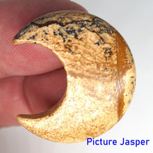 Load image into Gallery viewer, 30MM Moon Shaped Statue Natural Crystal Stone Colorfull Mascot Meditation Healing Reiki Gemstone Gift Collection and Home Decor