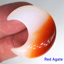 Load image into Gallery viewer, 30MM Moon Shaped Statue Natural Crystal Stone Colorfull Mascot Meditation Healing Reiki Gemstone Gift Collection and Home Decor