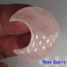 Load image into Gallery viewer, 30MM Moon Shaped Statue Natural Crystal Stone Colorfull Mascot Meditation Healing Reiki Gemstone Gift Collection and Home Decor