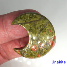 Load image into Gallery viewer, 30MM Moon Shaped Statue Natural Crystal Stone Colorfull Mascot Meditation Healing Reiki Gemstone Gift Collection and Home Decor