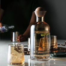 Load image into Gallery viewer, 1.2L Water Kettle Amber Borosilicate Glass Tea Pot Set with 4 Cups Heat-Resistant Glass Bottle Water Pitcher Beverage Dispenser