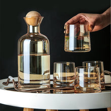 Load image into Gallery viewer, 1.2L Water Kettle Amber Borosilicate Glass Tea Pot Set with 4 Cups Heat-Resistant Glass Bottle Water Pitcher Beverage Dispenser