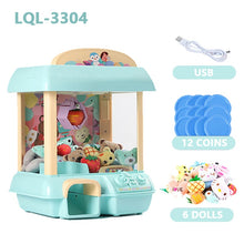 Load image into Gallery viewer, DIY Doll Machine Kids Coin Operated Play Game Mini Claw Catch Toy Crane Machines Music Doll Children Xmas Birthday Gifts