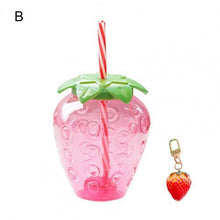 Load image into Gallery viewer, 500ml Summer Cute Strawberry Straw Water Bottle Cartoon Food Grade PP Wide Application Milk Coffee Straw Cup for Home Drinkware