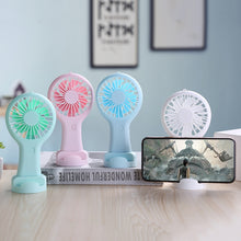 Load image into Gallery viewer, Mini Portable Pocket Fan HandHeld Student Office Travel Cooling Fans USB Rechargeable Outdoor Home Air Cooler with Phone Holder