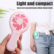 Load image into Gallery viewer, Mini Portable Pocket Fan HandHeld Student Office Travel Cooling Fans USB Rechargeable Outdoor Home Air Cooler with Phone Holder