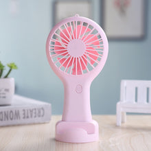 Load image into Gallery viewer, Mini Portable Pocket Fan HandHeld Student Office Travel Cooling Fans USB Rechargeable Outdoor Home Air Cooler with Phone Holder