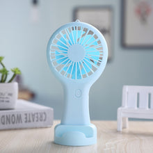 Load image into Gallery viewer, Mini Portable Pocket Fan HandHeld Student Office Travel Cooling Fans USB Rechargeable Outdoor Home Air Cooler with Phone Holder