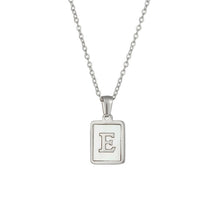 Load image into Gallery viewer, 18K Golden plate Chain Necklaces Square Natural Shell Initial Letters Pendant love matching boyfriend girlfriend custom handmade