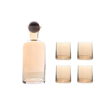 Load image into Gallery viewer, 1.2L Water Kettle Amber Borosilicate Glass Tea Pot Set with 4 Cups Heat-Resistant Glass Bottle Water Pitcher Beverage Dispenser