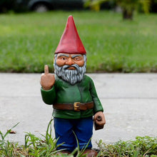 Load image into Gallery viewer, Funny Middle Finger Gnome Statue Resin Garden Figurines Ornaments Erect Middle Finger Provocative Disdain Micro Landscape Garden Decoration