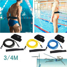 Load image into Gallery viewer, 3/4m Adjustable Swim Training Resistance Elastic Belt Swimming Exerciser Safety Swimming Belt Swim Tether Elastic Rope Band