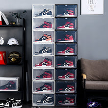 Load image into Gallery viewer, 2pcs AJ Sneakers Box Hardened plastic shoe box Stackable Cabinet Storage Box high-top Dustproof AJ Shoe Rack Organizer