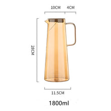 Load image into Gallery viewer, 1.8L Amber Glass Water Jug, Heat Resistant Glass Tea Set, Spout Lid Water Carafe, Hot and Cool Kettle, Tea Pitcher