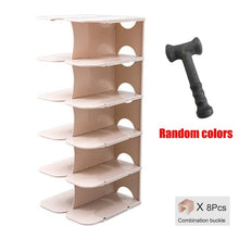 Load image into Gallery viewer, DIY Assembly 6 Layers Stackable Shoe Organizer Shoe Shelf Shoe Rack Stand Space Saving Shoe Hanger Shoe Box Cabinet storage rack