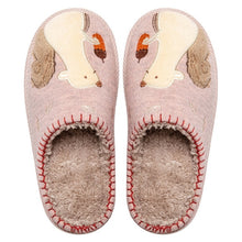 Load image into Gallery viewer, Winter House Women Fur Slippers Soft Memory Foam Sole Cute Cartoon Fox Bear Bedroom Ladies Fluffy Slippers Couples Plush Shoes
