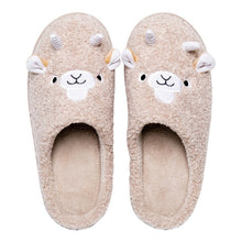 Load image into Gallery viewer, Winter House Women Fur Slippers Soft Memory Foam Sole Cute Cartoon Fox Bear Bedroom Ladies Fluffy Slippers Couples Plush Shoes