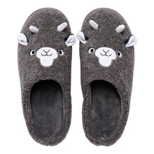 Load image into Gallery viewer, Winter House Women Fur Slippers Soft Memory Foam Sole Cute Cartoon Fox Bear Bedroom Ladies Fluffy Slippers Couples Plush Shoes