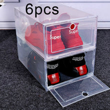Load image into Gallery viewer, 6pcs/Set Fold Plastic Shoes Case Thickened Transparent Drawer Case Plastic Shoe Boxes Stackable Box Shoe Organizer Shoebox