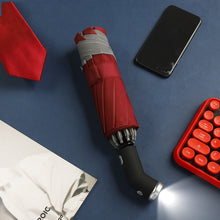 Load image into Gallery viewer, Xiaomi LED Automatic Windproof Umbrella With Reflective Stripe Reverse Light Umbrella Three Folding Inverted 10 Ribs Umbrellas