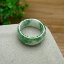 Load image into Gallery viewer, Natural Green Hetian Jade Ring Chinese Jadeite Amulet Fashion Charm Jewelry Hand Carved Crafts Gifts for Women Men