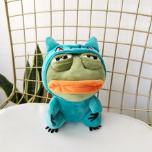 Load image into Gallery viewer, 25-28cm Anime PEPE Sad Frog Cosplay Stuffed Toys Kawaii Room Decor Frog Pepe Plush Doll
