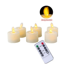 Load image into Gallery viewer, Pack of 6 or 12 Remote or Not Remote Flameless Battery Candles,Realistic and Bright Flickering Fake Dancing Flame Tea lights