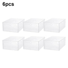Load image into Gallery viewer, 6pcs/Set Shoe Organizer Shoe box Fold Plastic Shoes Case Thickened Transparent Drawer Case Plastic Shoe Boxes Stackable Box