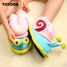 Load image into Gallery viewer, Gary Snail Winter Warm Home Slippers Women Slides Cute Funny Snail Shoes Cartoon Slippers Indoor Flat Flip Flops Casual House Plush Shoes