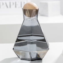 Load image into Gallery viewer, Hexagon Water Pitcher, Gray Glass Kettle with 4 Cups, Beverage Dispenser, Heat Resistant Carafe,Water Jug for Cold Hot Tea