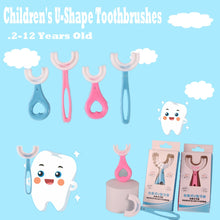 Load image into Gallery viewer, With Handle Silicone Children 2-12 Years Old Kids Toothbrushes Oral Care U-Shape Toothbrushes Teeth Cleaning Brushes