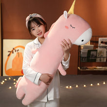 Load image into Gallery viewer, 60-120cm Kawaii Long Unicorn Pillow Cartoon Animals Dinosaur Hippo Giraffe Plush Toys Soft Pillows Sleep Doll Toys for Girls