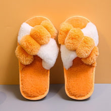 Load image into Gallery viewer, Winter Women Furry Slippers Soft Plush Cross Faux Fur Shoes Indoor Ladies Platform Sandalias Open Toe Fluffy House Slides