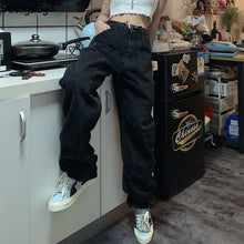 Load image into Gallery viewer, Retro Jeans Women Harajuku Vintage Black Street BF Style Chic College Teens Streetwear All-match Loose Fashion Femme Trousers