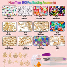 Load image into Gallery viewer, 6600 PIECES Box 6mm Clay Beads for Jewelry Making Kit Flat Round Polymer Clay Heishi Beads Letter DIY Handmade Accessories friendship bracelet kandi
