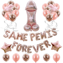 Load image into Gallery viewer, Bachelorette Party Same Penis Forever Foil Balloon Set Hen Party Accessories Rose Gold Confetti Ballon DIY party supplies
