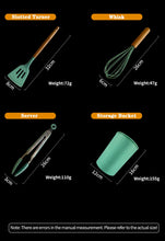 Load image into Gallery viewer, Silicone Kitchenware Cooking Utensils Set Non-stick Cookware Spatula Shovel Egg Beaters Wooden Handle Kitchen Cooking Tool Set CRAFTING business
