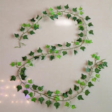 Load image into Gallery viewer, Green Silk Artificial Hanging Christmas Garland Plants Vine Leaves DIY Home Wedding Party Garden Decoration Crafting material
